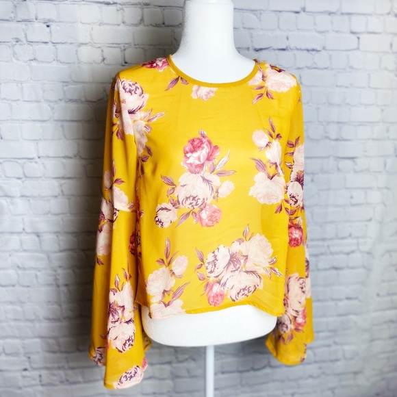 Live 4 Truth Tops - Live 4 Truth sheer floral bell sleeve top